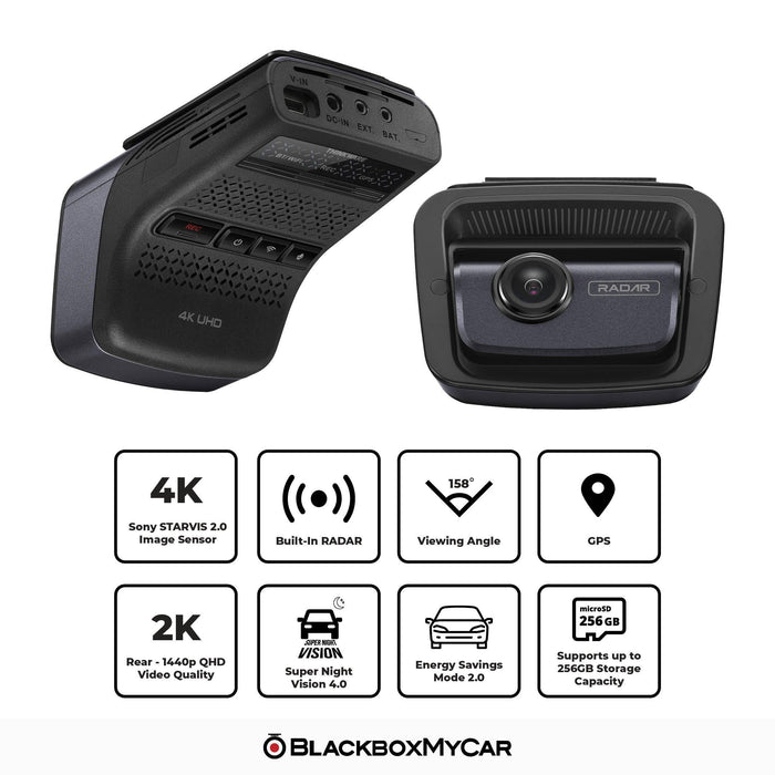 Thinkware U3000 4K UHD Single-Channel Dash Cam - Dash Cams - {{ collection.title }} - 1-Channel, 12V Plug-and-Play, 256GB, 4K UHD @ 30 FPS, ADAS, Adhesive Mount, App Compatible, Cloud, Dash Cams, Desktop Viewer, G-Sensor, GPS, Hardwire Install, Loop Recording, Mobile App, Mobile App Viewer, Night Vision, OBD Plug-and-Play, Parking Mode, sale, Security, South Korea, Super Capacitor, Wi-Fi - BlackboxMyCar