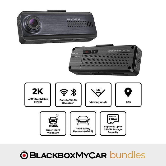 [New Driver Bundle] Thinkware Q200 2CH + IROAD OBD-II Power Cable - Dash Cam Bundles - {{ collection.title }} - 2-Channel, 2K QHD @ 30 FPS, Adhesive Mount, CPL Filter, G-Sensor, GPS, Night Vision, OBD Plug-and-Play, Parking Mode, Rear Camera, rebuy_bundle, sale, South Korea, Super Capacitor, Wi-Fi - BlackboxMyCar