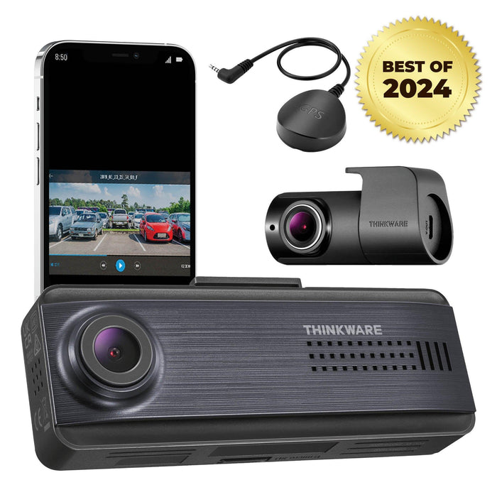 Thinkware Q200 2-Channel 2K QHD Dash Cam - Dash Cams - {{ collection.title }} - 2-Channel, 256GB, 2K QHD @ 30 FPS, ADAS, Adhesive Mount, App Compatible, Camera Alerts, Dash Cams, Desktop Viewer, G-Sensor, GPS, Hardwire Install, Loop Recording, Mobile App, Mobile App Viewer, Night Vision, Parking Mode, Rear Camera, sale, Security, South Korea, Voice Alerts, Wi-Fi - BlackboxMyCar